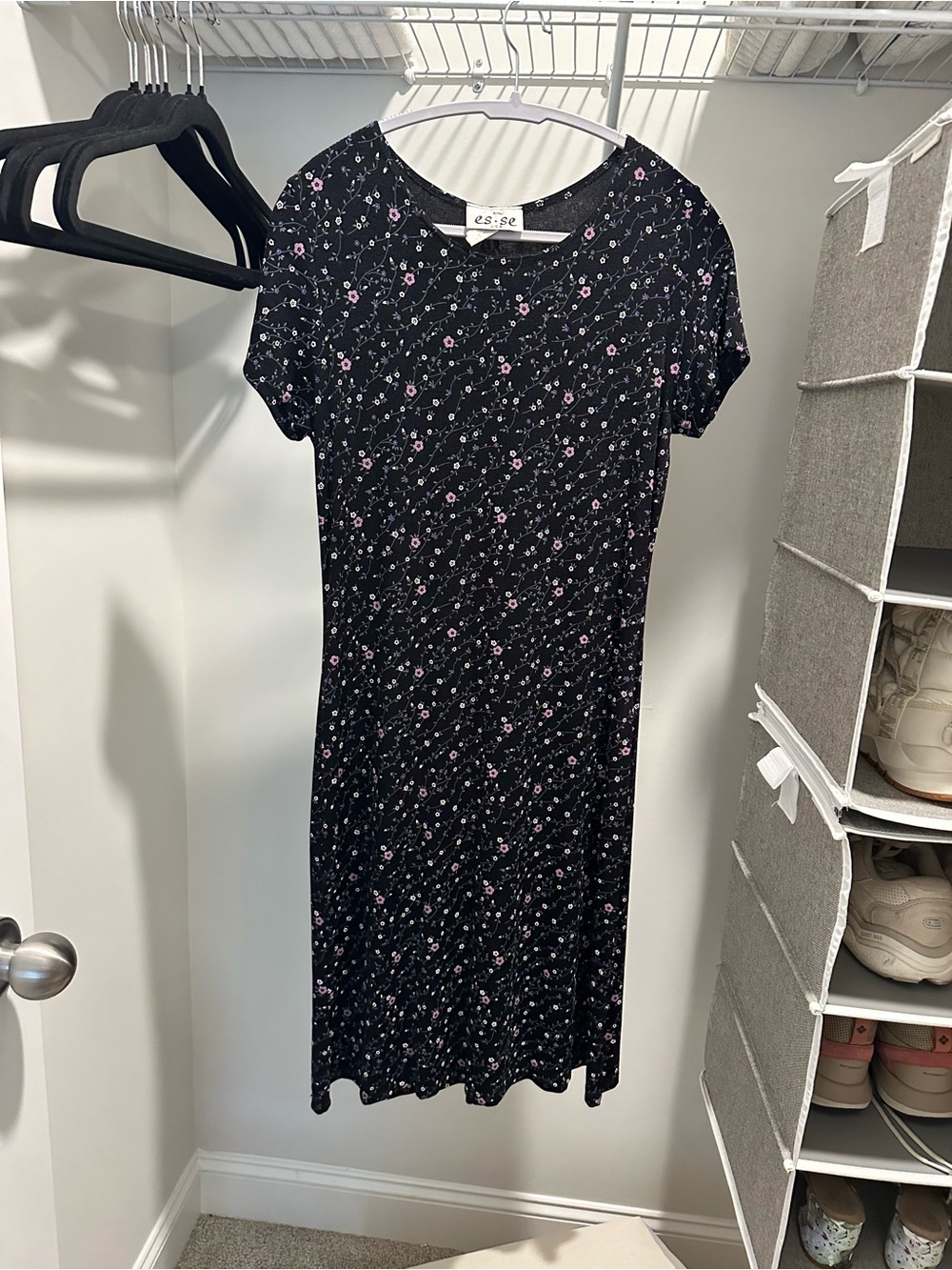 Eclipse Black Floral Short-Sleeve Midi Dress by eclipse